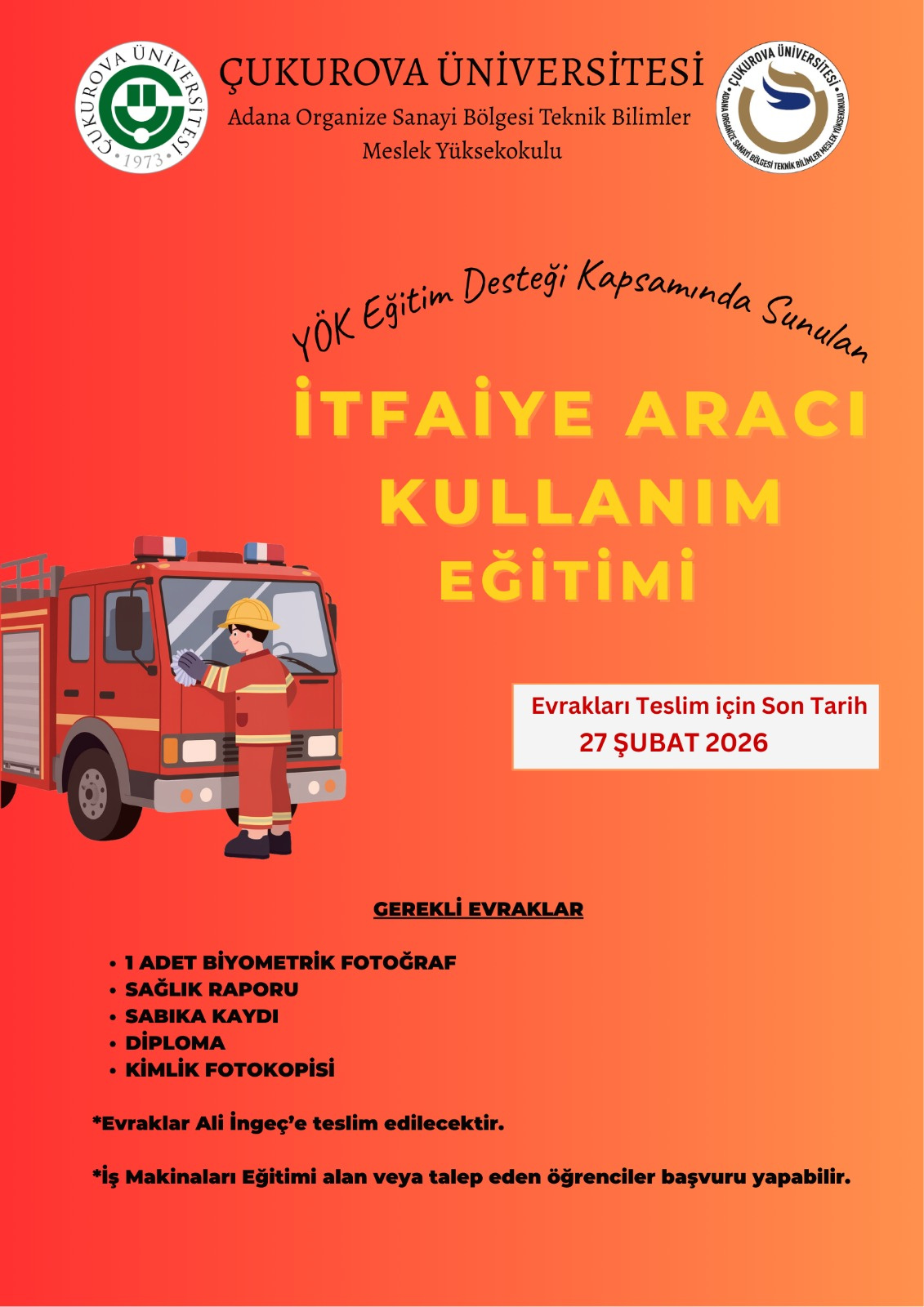 İTFAİYE ARACI KULLANIM EĞİTİMİ